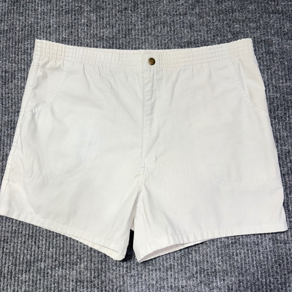 Vintage Islander Mens Off White Beach 90s Holiday Casual Shorts Size M 32-34